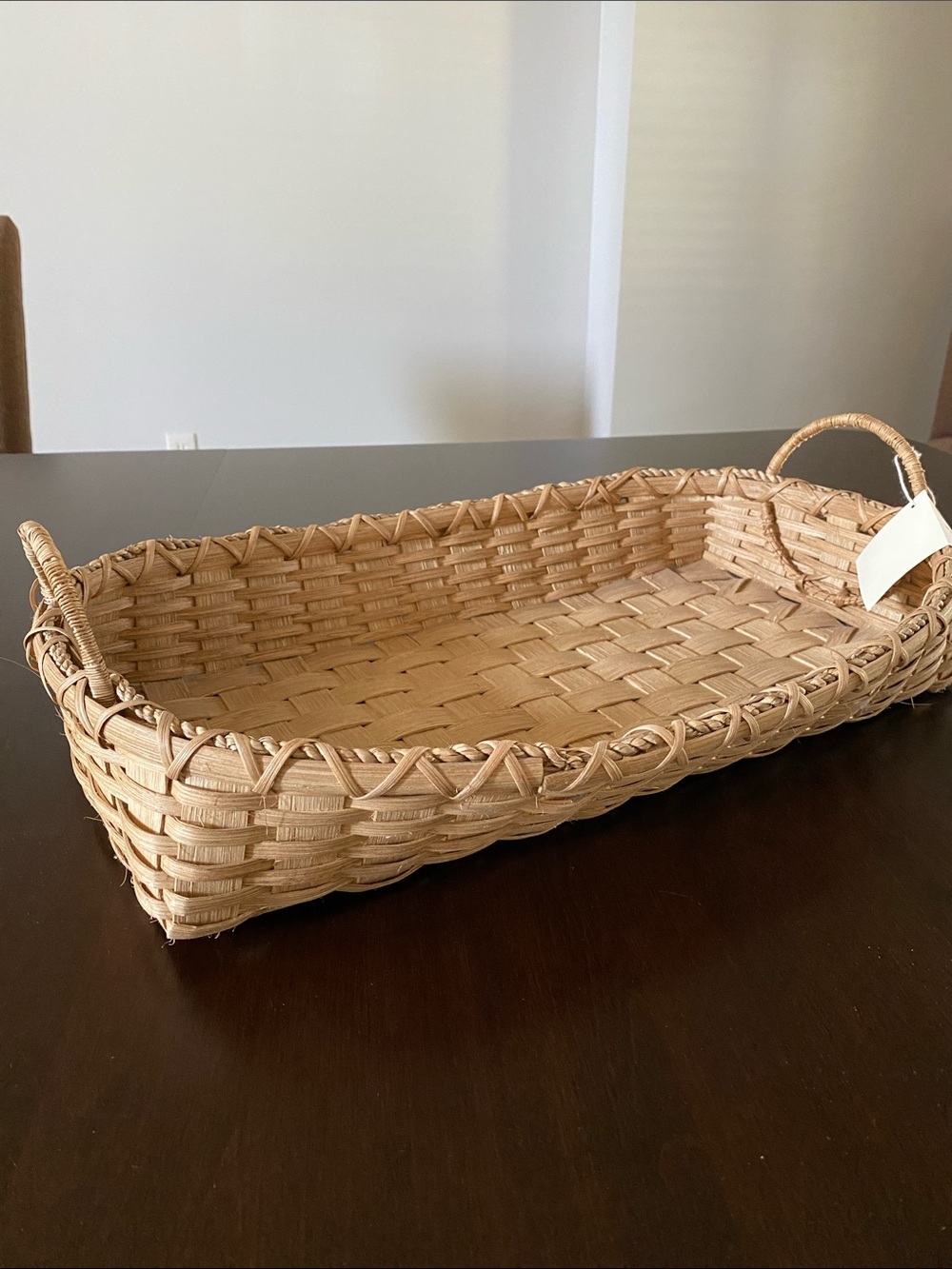 Woven Natural Rattan Serving Tray with Handles
